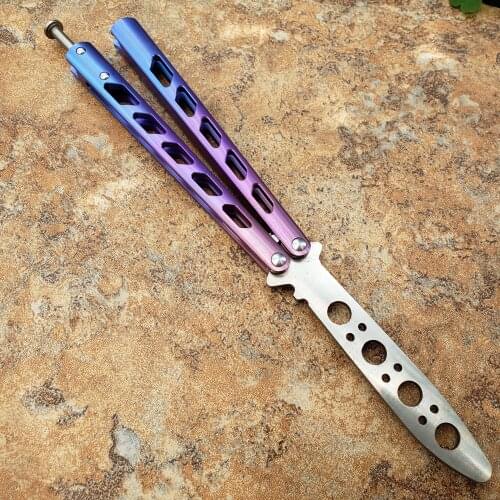 Thone Butterfly 40 43 47 Trainer Knife Arc Angel 440C Blade colorful Titanium Handle Not Sharp Folding Hunting Knife EDC