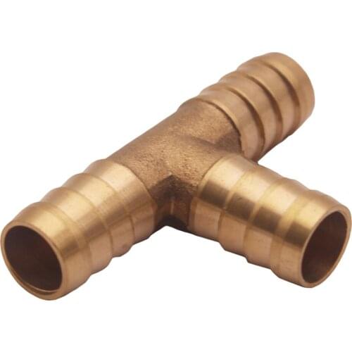 5/8" Hose barb Tee Brass Pipe 3 WAY T Fitting Thread Gas Fuel Water Air Hose, 10*2*5cm