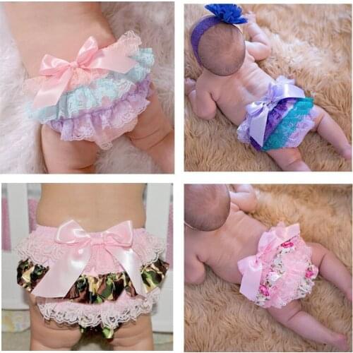 Toddler ruffle panties Girls Underwear Babys Briefs Cotton Fabric Lace Butterfly diaper cover ruffle baby Trousers knickers
