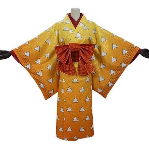Anime Demon Slayer kimetsu no yaiba Tanjirou Zenitsu Inosuke Cosplay Costumes Japanese Kimono for Women