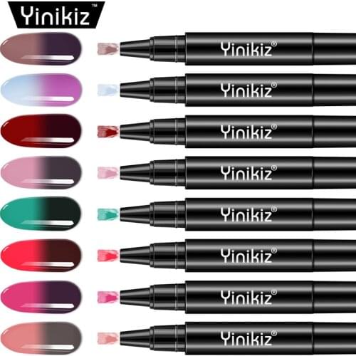 Yinikiz Temperature UV Nail Polish Soak Off Chameleon Thermal Gel Easy To Apply Ail Lacquer Hange Color UV Nail Gel Pen