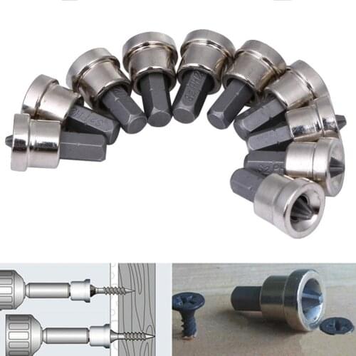 10Pcs Set Depth Stop Plasterboard Screws Locating Screwdriver Bits PH2 Hex Shank Drywall Dimpler Bits Drilling Bits Tools 25mm