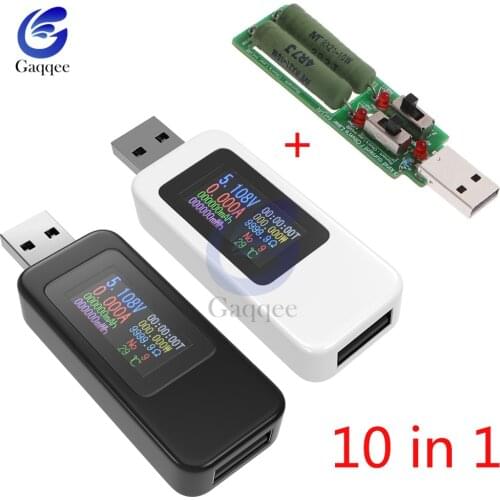 10 in 1 USB Tester DC Digital Voltmeter Amperimetro Voltage Current Volt Meter Ammeter Detector Power Bank Charger Indicator