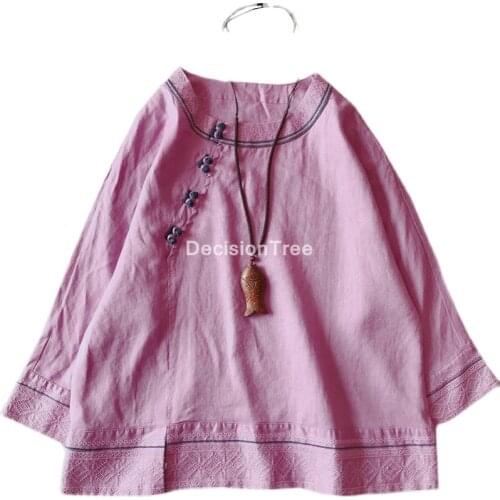 2021 chinese traditional women vintage floral print qipao tops oriental clothing hanfu blouse qipao cheongsam tang blouse