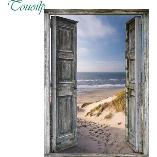 3D Door to landscapes DIY embroidery Diamond Painting full 5D Cross Stitch kits Mosaic paintings wall sticker wedding decoration