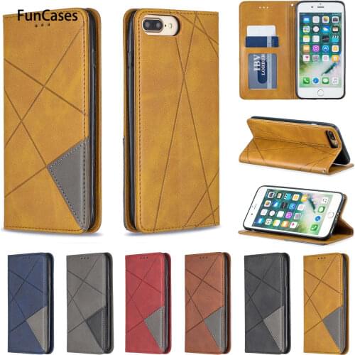 5.5" Cases Unicorn For funda iPhone 7 Plus Geometry PU Leather Flip Phone Bag sFor Movil Apple iPhone para 8 Plus 5.5" Movil