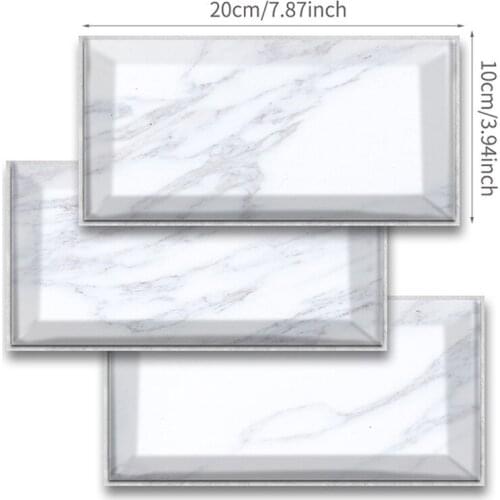 54 pcs 20x10Wall Decor Sticker Kitchen Natural Marble Effect Crystal PVC Film Tile Stickers Transfers Modern Bathroom Wall Decal