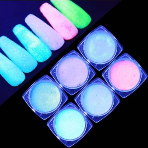 6 Boxes/Set Nail Sequins Noctilcent Glowing in Dark Luminous Chameleon Manicure Sequins for Female Nail accessories