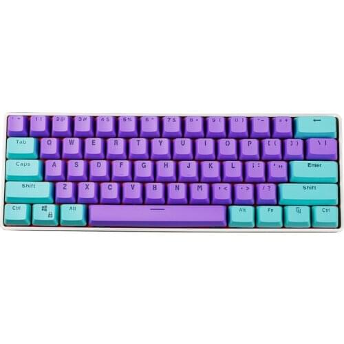 61 Keys PBT Doubleshot Backlit Keycaps Set OEM Profile for MX Mechanical Gaming Keyboard ANSI GH60 RK61/ALT61/Annie/poker GK61