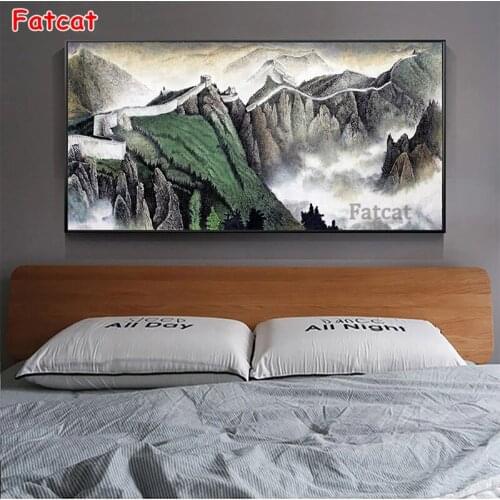 Diamond Embroidery Abstract art the famous great wall of china Full Square/round Diamond Painting Cross Stitch Wall Decor PP2421