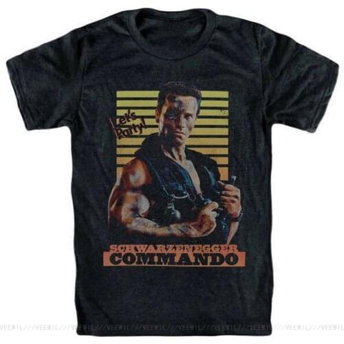 COMMANDO T-Shirt Arnold Schwarzenegger 1985 Alyssa Milano Terminator Predator Tee Shirt Newest Fashion