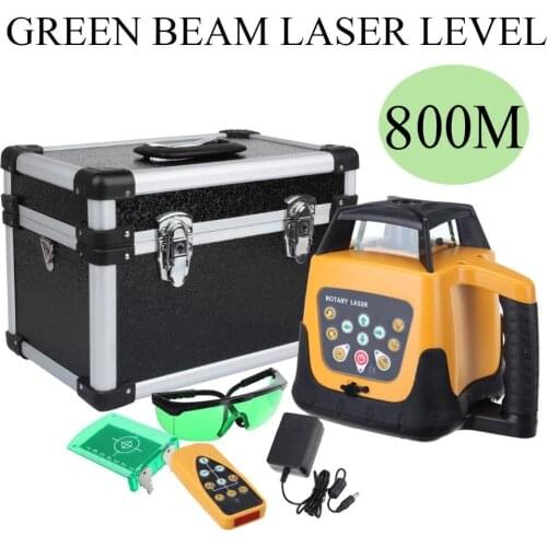 Automatic 800m Range Self Leveling Rotary Laser Level Remote Control Green