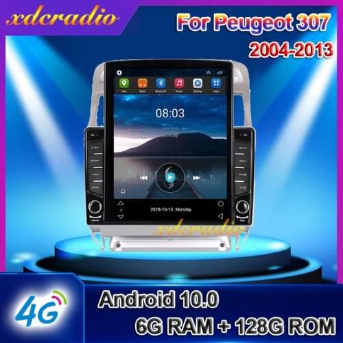 Xdcradio 10.4" Android 10 Tesla Style Vertical Screen Car Radio For Peugeot 307 Multimedia Player Auto GPS Navigation 2015-2019
