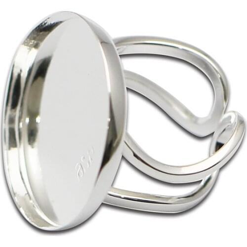 Beadsnice Sterling Silver Blank Ring Setting Fit 25mmring Base for Handmade DIY Jewelry Making 36560
