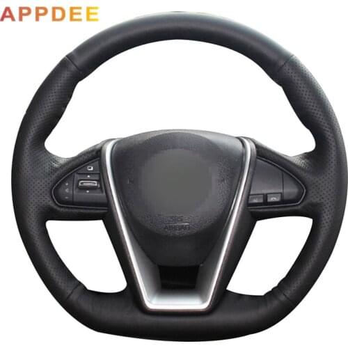 Handsewing Black Artificial Leather Steering Wheel Covers for Nissan Lannia 2015 Maxima 2016