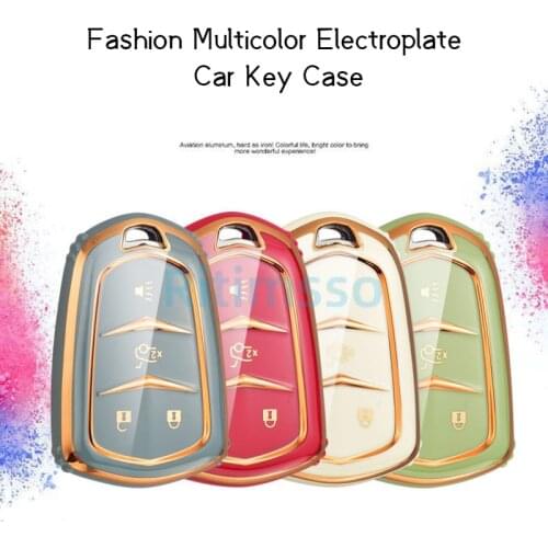 TPU Remote Smart Key Cover Fob Case Shell for Cadillac ATS CT6 CTS DTS XT5 Escalade ESV SRX STS XTS ELR 2014 2015 2016 2017 2018