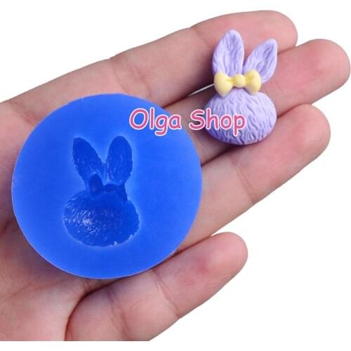 DYL690 23.6mm x 16.4mm Rabbit Head Silicone Mold Fondant Cake Decoration Candy Resin Clay Earrings Necklace Craft Soap Candle