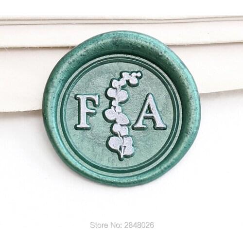 Custom initials Wax Seal Stamp,Plum blossom Seal Stamp Kit,wedding invitation seals,wedding gift,personalized wood wax stamp