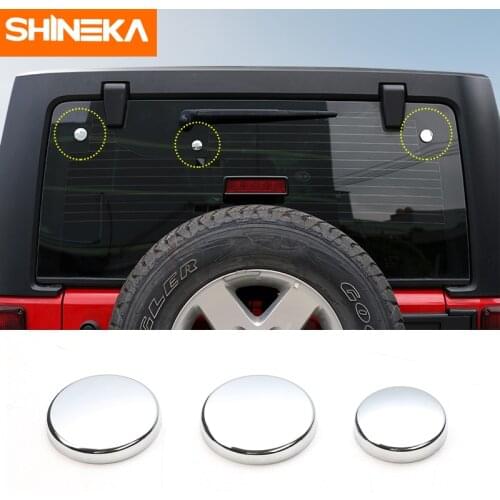 SHINEKA Rear Windshield Cover Window Glass Button Moulding Kit for Jeep Wrangler JK 2007-2016 Car Styling