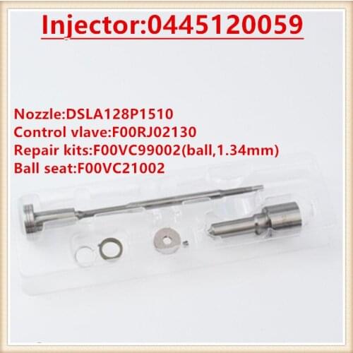 0 445 120 059 injector overhaul kits F 00R J03 468 (F00RJ03468) injection spare parts F00RJ02130, DSLA128P1510 for 0445120059