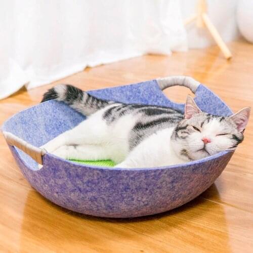 Cat Basket Summer House Dog Sleeping Bag Bowl Shaped Felt Fabric Pet House Cat Basket Cats Products Dog Kennel Cat Bed