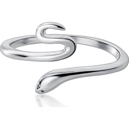 Trendy Simple Snake Rings For Women Lover Engagement Wedding Open Finger Rings Punk Jewelry