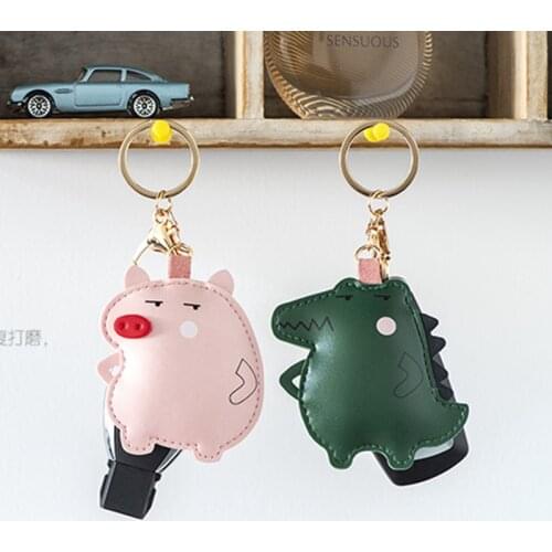 Cartoon Creative Pig Keychain Cute Leather Pig Car Key Chains Women Bag Pendant Charm Decoration Gift KeyRings Wholesale Keyfob