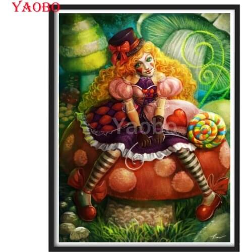 Cartoon Clown Girl Diamond Painting Kits 5d Diy Diamond Embroidery Full Square Round Drill Mosaic Cross Stitch Childrens gift