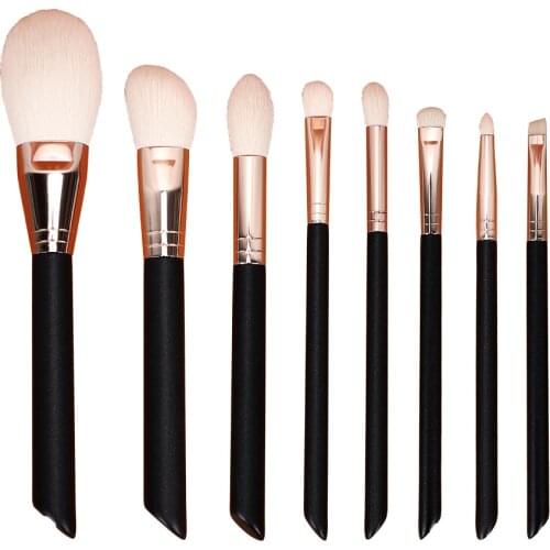 JIELI Makeup Brushes Set 8pcs Synthetic Hair Wood Handle Luxurious Cosmetics Tool Beauty Make up Tools Eyeshadow/Powder Brush