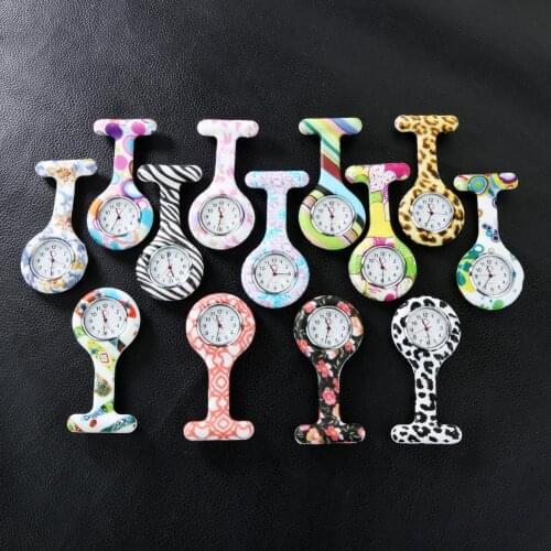 2020 New Portable Arabic Numerals Round Dial Silicone Nurses Brooch Tunic Fob Pocket Watch Electric Watch New Fashion Watches