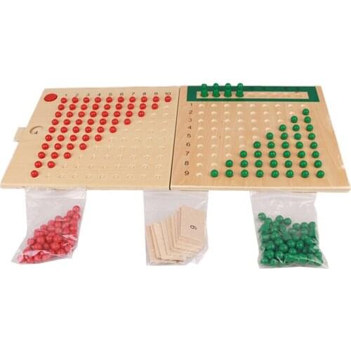 Montessori Educational Wooden Toy Multiplication and Division Beads Board Early Childhood Preschool Training Toys Gifts For Kids