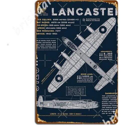 Avro Lancaster Bomber Metal Signs Vintage Painting Décor pub Garage Cinema Living Room Tin sign Posters