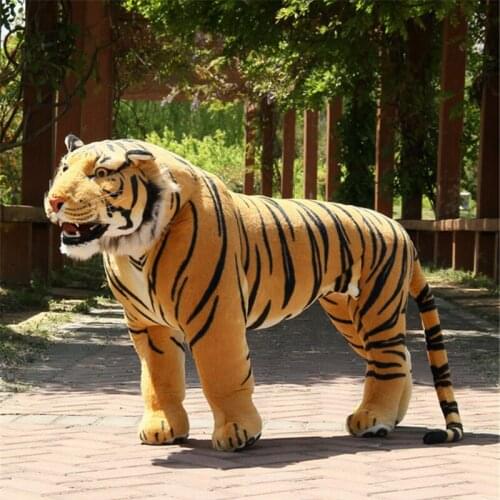 Fancytrader Large Domineering Simulated Animal Tiger Plush Toy Cute Stuffed Tiger Kids Toys Doll House Decoration 2 Sizes