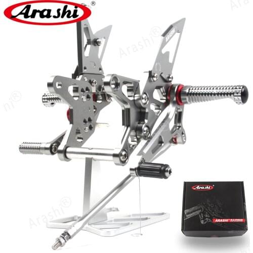 Arashi Rider Footrest For KAWASAKI NINJA ZX6R 2009 - 2014 CNC Adjustable Foot Pegs Rearset ZX-6R ZX636 2010 2011 2012 2013