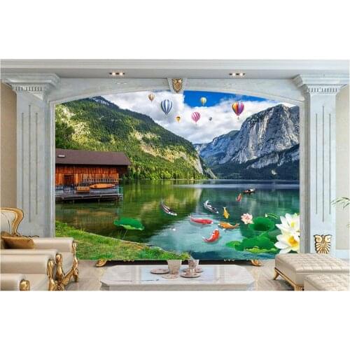 Custom High-end mural 3d wallpaper murals wall paper A beautiful landscape fresco landscape TV wall painting wall room decor