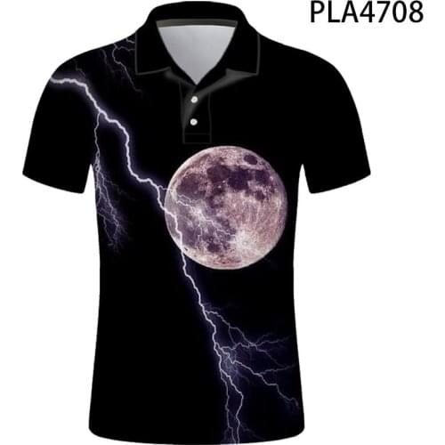 Ropa De Hombre Fashion Casual Summer Short Sleeve 3D Printed Lightning Men Shirts Streetwear Cool Harajuku Polo Homme Tops