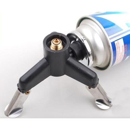 Outdoor Tripod Gas Stove Adapter Tank Stand Connector Ultralight Copper Three Legs Gas Tank Adapter Camping Hiking Equipment