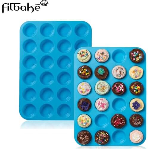 FILBAKE Mini Silicone Muffin Pan and Cupcake Maker Bakeware for Custard, Quiche, Cake, Cupcakes, Pie and Pudding Baking Tray