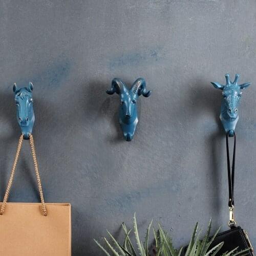 Elephant Giraffe Horse Animal Decorative Hook Creative Resin Bathroom Wall Hook Coat Hook Wall