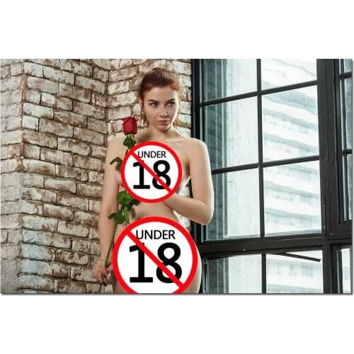 Modern Painting Beautiful Girl Holding a Rose Wall Art Posters Canvas Prints for Home Room Decor