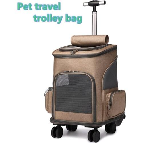 Cat Carrier Bag Breathable Pet Backpack Portable Cat Bag Carrying For Dogs Large Space Cat Backpack Pet Trolley Travel Bag