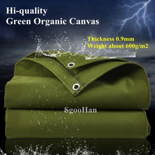 Thick 0.9mm Green Organic Silicone Canvas Tarpaulin Truck Rainproof Cloth Outdoor Awning Sun Shade Sail Waterproof Oxford Cloth