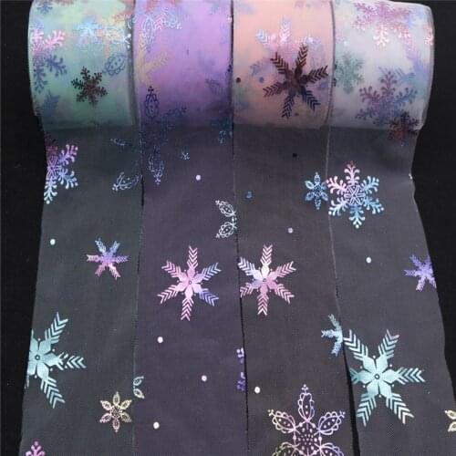 Tulle Roll Colorful Ice Snowflake 6cm 25yard Baby Shower Wedding Decorations Gifts Wrapping Streamers Headdress Party DIY Crafts