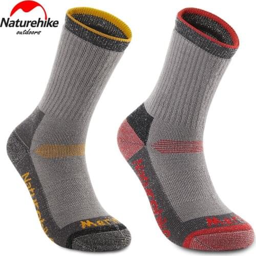 Naturehike 1 Pair Merino Wool Socks Thicken Warm Hiking Socks Men And Women Deodorant Outdoor Socks High Elastic And Breathable