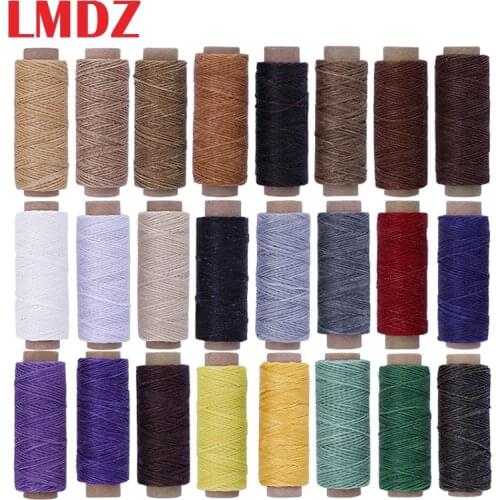 LMDZ 24Color/Set 50m 150D Leather Sewing Waxed Thread Flat Waxed Sewing Thread Wax line Stitching Thread for Leather Craft DIY