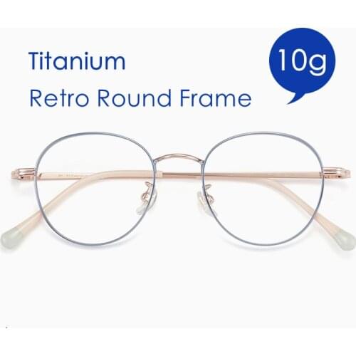 YIMARUILI Ultra-Light Pure Titanium Men And Women Retro Small Round Frame Myopia Optical Prescription Eyeglasses Frame T8805
