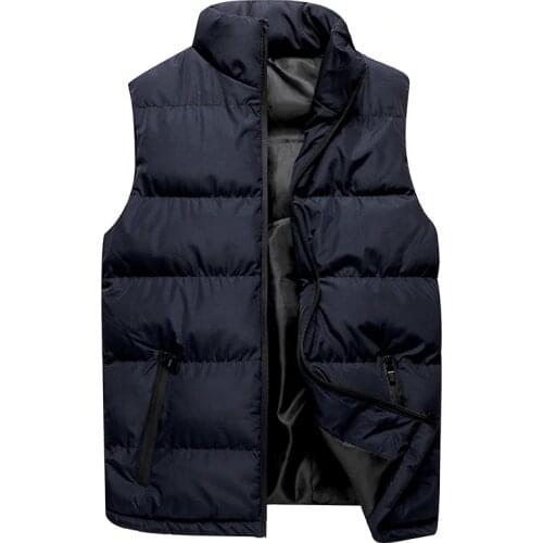 5XL Cotton Vest Men Winter Jackets Vests Man Thick Sleeveless Coats Male Warm Padded Waistcoat Men Gilet Veste Homme