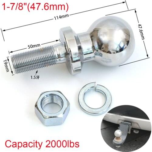 1-7/8" 47.6MM ATV Go Kart Buggy Trailer Tow Ball Universal 2000LBS Durable Hitch Pin Coupling Bumper Connector Caravan Tow Balls