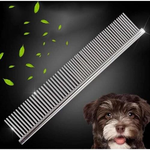 1pc Metal Dog Comb Long Thick Hair Brush Stainless Steel Lightweight Pets Dog Cat Grooming Combs Shaggy Dogs Barber 6703