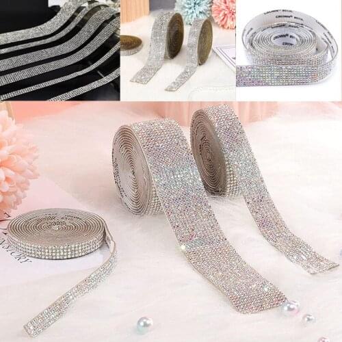 1Yard Crystal Rhinestone Decorative Strip Sticker Sheet Self Adhesive Colorful Diamond Ribbon DIY Handmade Pants Car Phone Decor